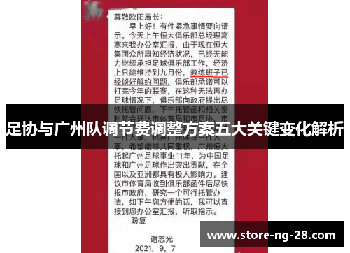 足协与广州队调节费调整方案五大关键变化解析
